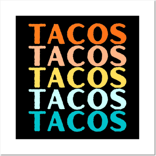 "TACOS" Taco Tuesday Taco Lover Food Posters and Art